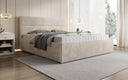 Designer upholstered bed Merry in Corduroy with storage