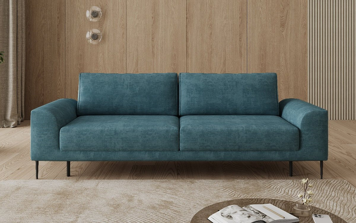 Designer 3 Sitzer Sofa Bloom in Cord mit Schlaffunktion und Stauraum