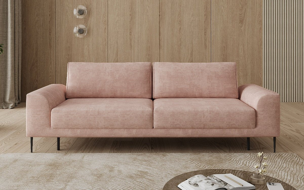 Designer 3 Sitzer Sofa Bloom in Cord mit Schlaffunktion und Stauraum