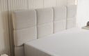 Nessa box spring bed with high legs in teddy bouclé