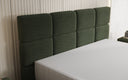 Nessa box spring bed with high legs in teddy bouclé