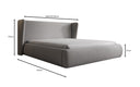 Designer upholstered bed Rosalie in teddy bouclé with storage