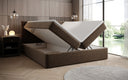 Lux box spring bed in textured fabric with storage