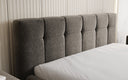 Designer upholstered bed Helena in textured fabric with storage