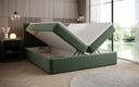 Lux box spring bed in textured fabric with storage