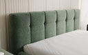 Designer upholstered bed Helena in textured fabric with storage