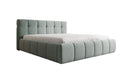 Designer upholstered bed Helena in textured fabric with storage