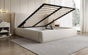 Designer Polsterbett Rosalie in Strukturstoff mit Stauraum
