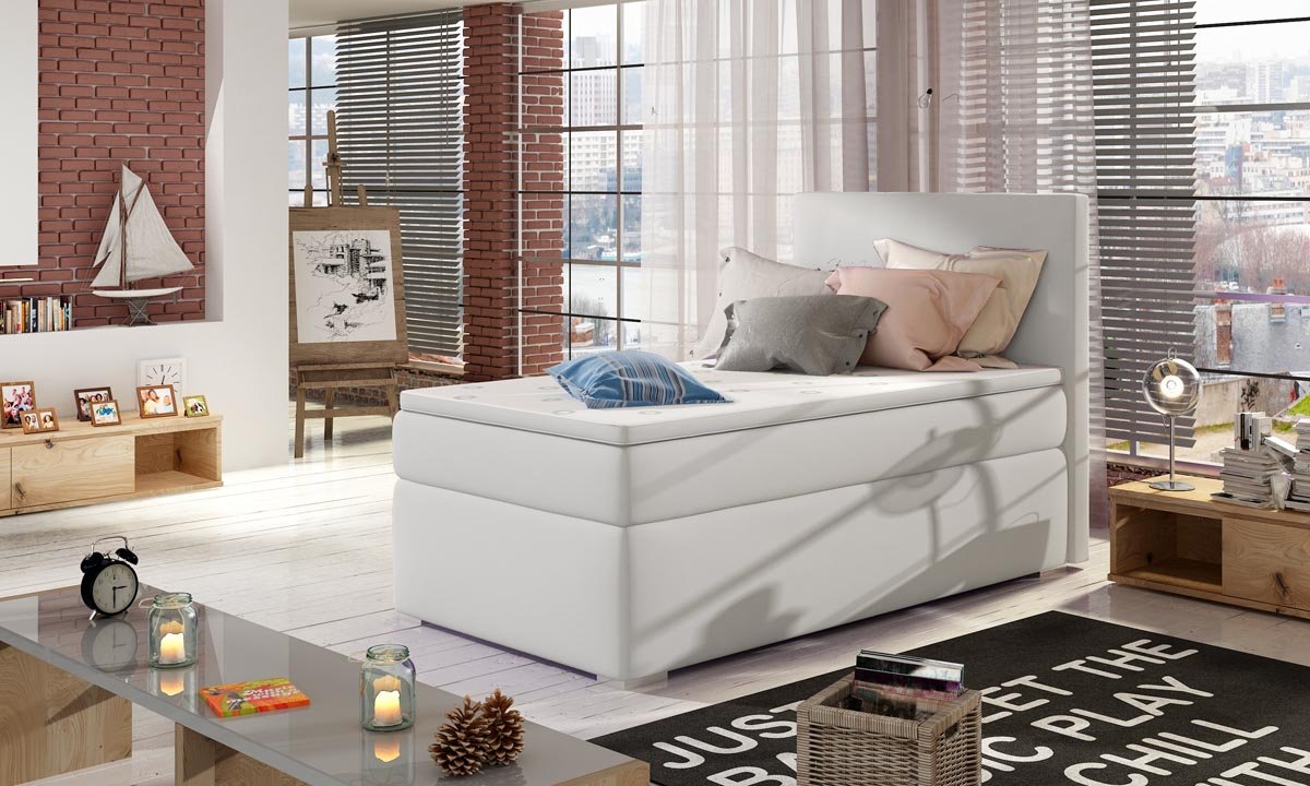 Relio Box Spring Bed 90x200 with Storage