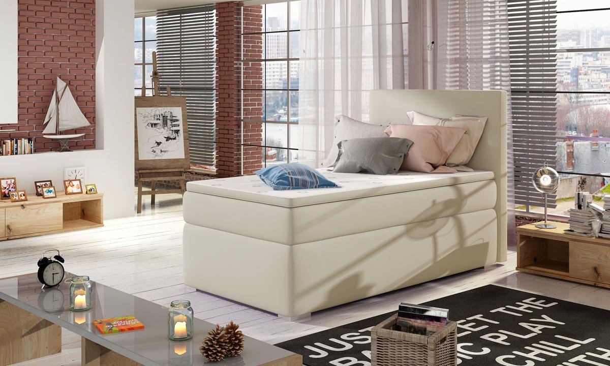 Relio Box Spring Bed 90x200 with Storage