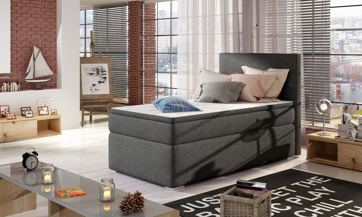 Relio Box Spring Bed 90x200 with Storage