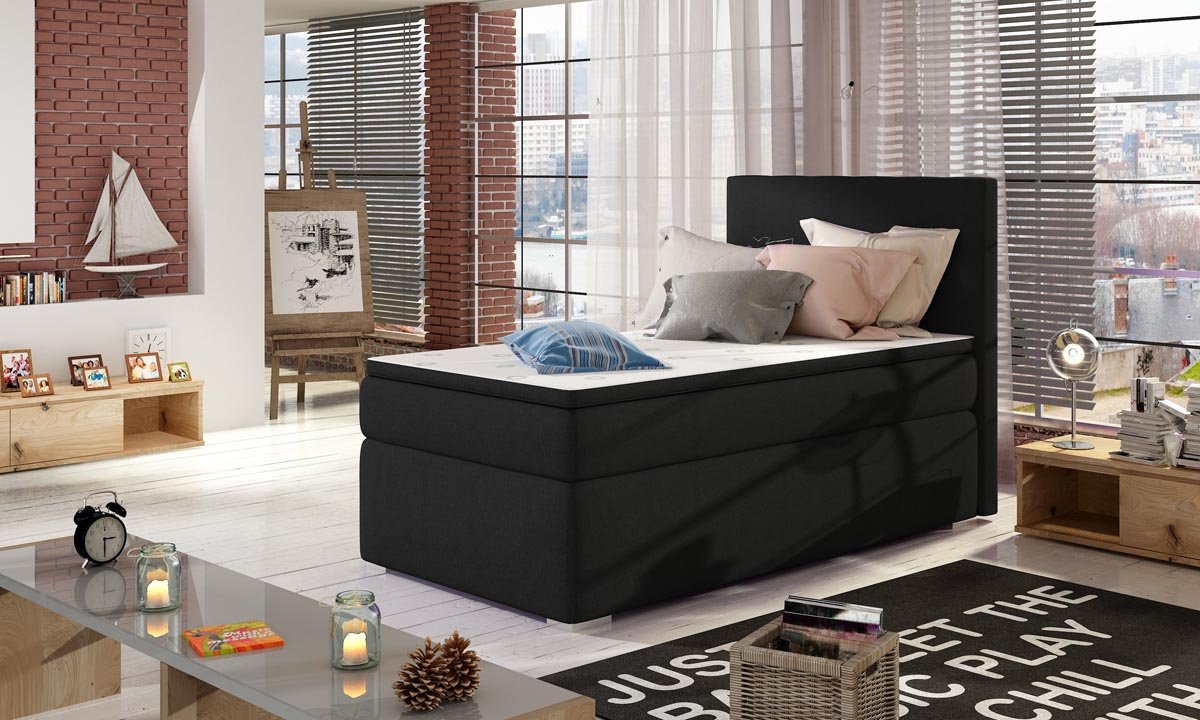 Relio Box Spring Bed 90x200 with Storage