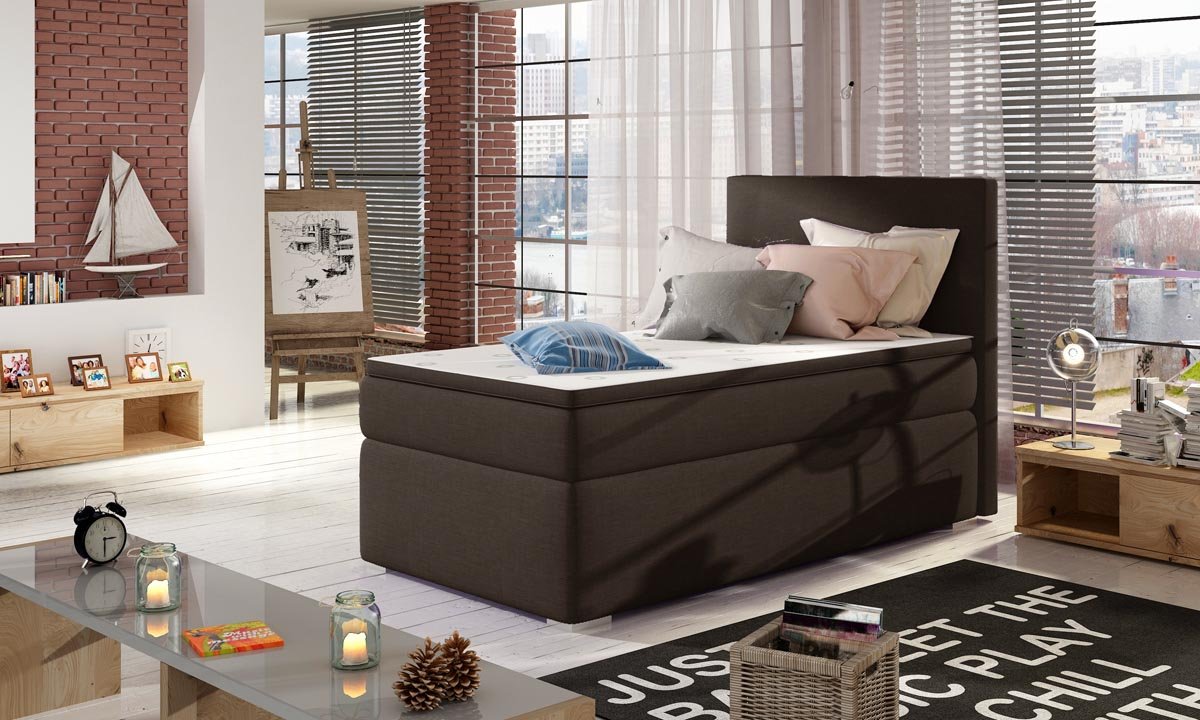 Relio Box Spring Bed 90x200 with Storage