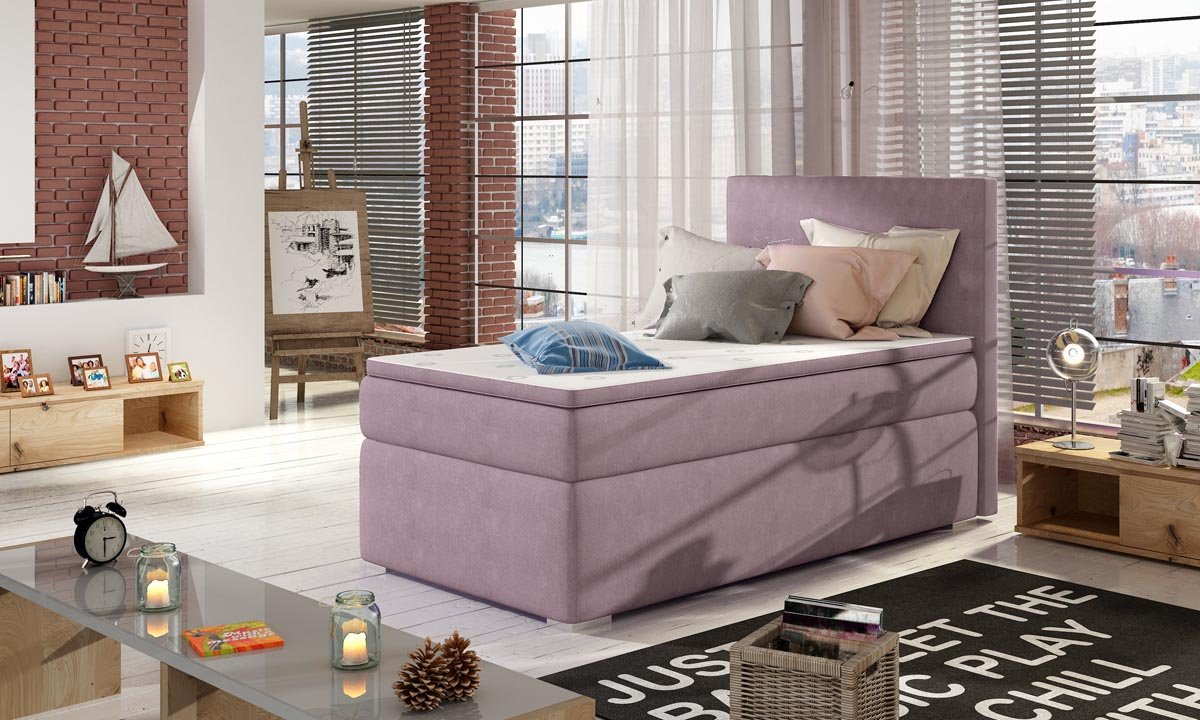 Relio Box Spring Bed 90x200 with Storage