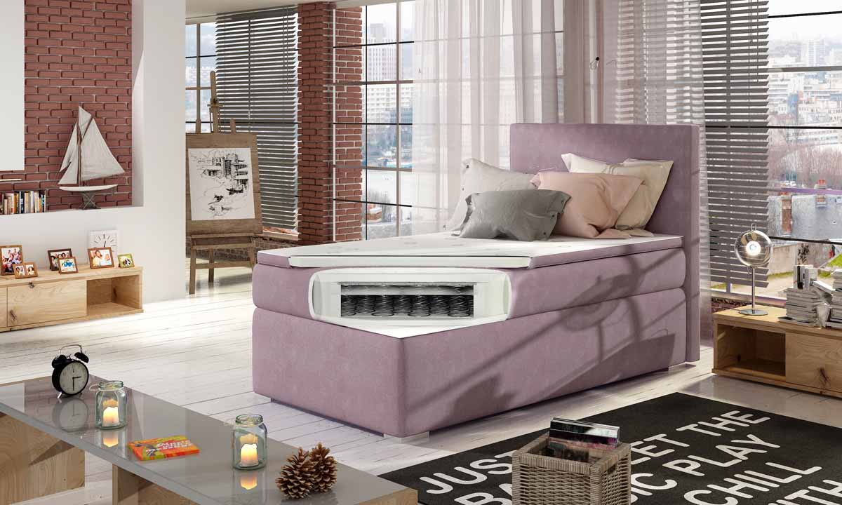 Relio Box Spring Bed 90x200 with Storage