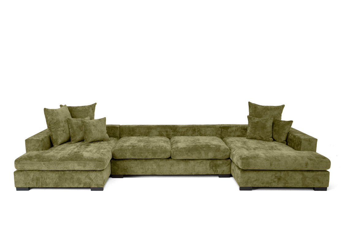 Designer Sofa Selena U mit Schlaffunktion in Strukturstoff