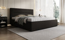 Designer upholstered bed Merry in fabric with storage