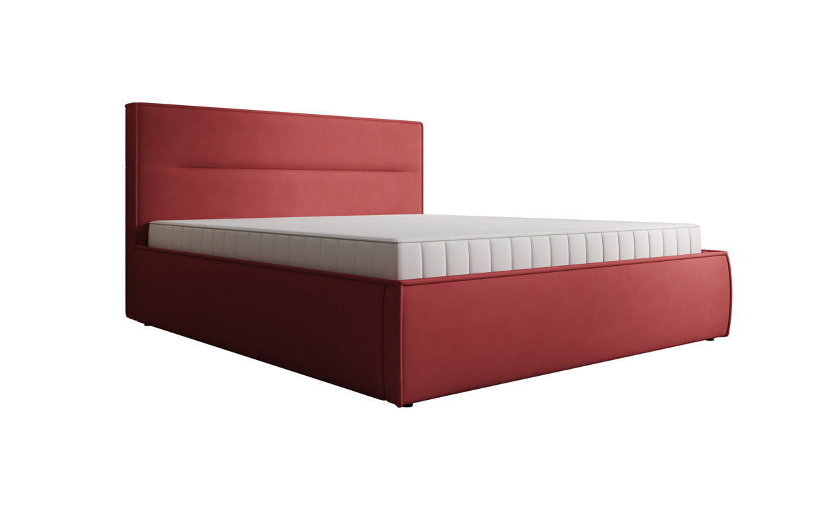 Designer upholstered bed Merry in fabric with storage