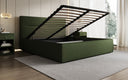 Designer upholstered bed Merry in fabric with storage