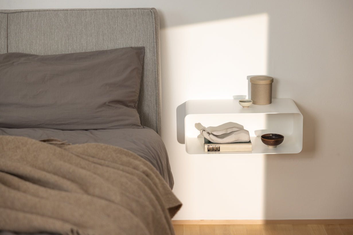 Nightstand Nelio – Hanging Design with Cable Routing