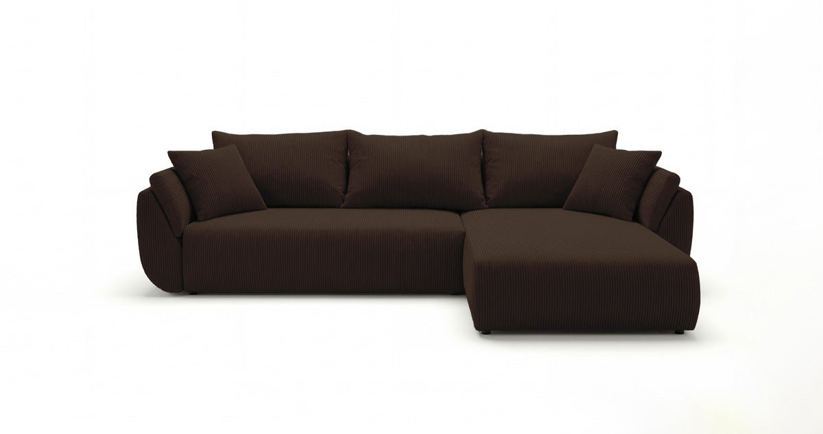 Designer Sofa Lenoa L with Sleeping and Folding Function in Corduroy
