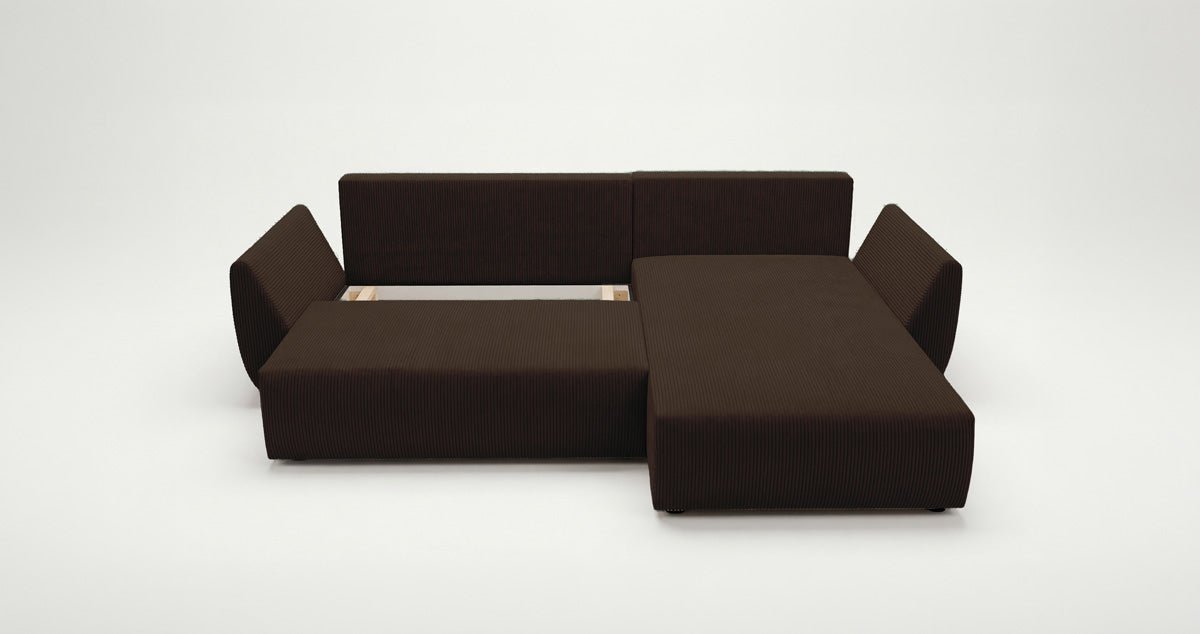 Designer Sofa Lenoa L with Sleeping and Folding Function in Corduroy