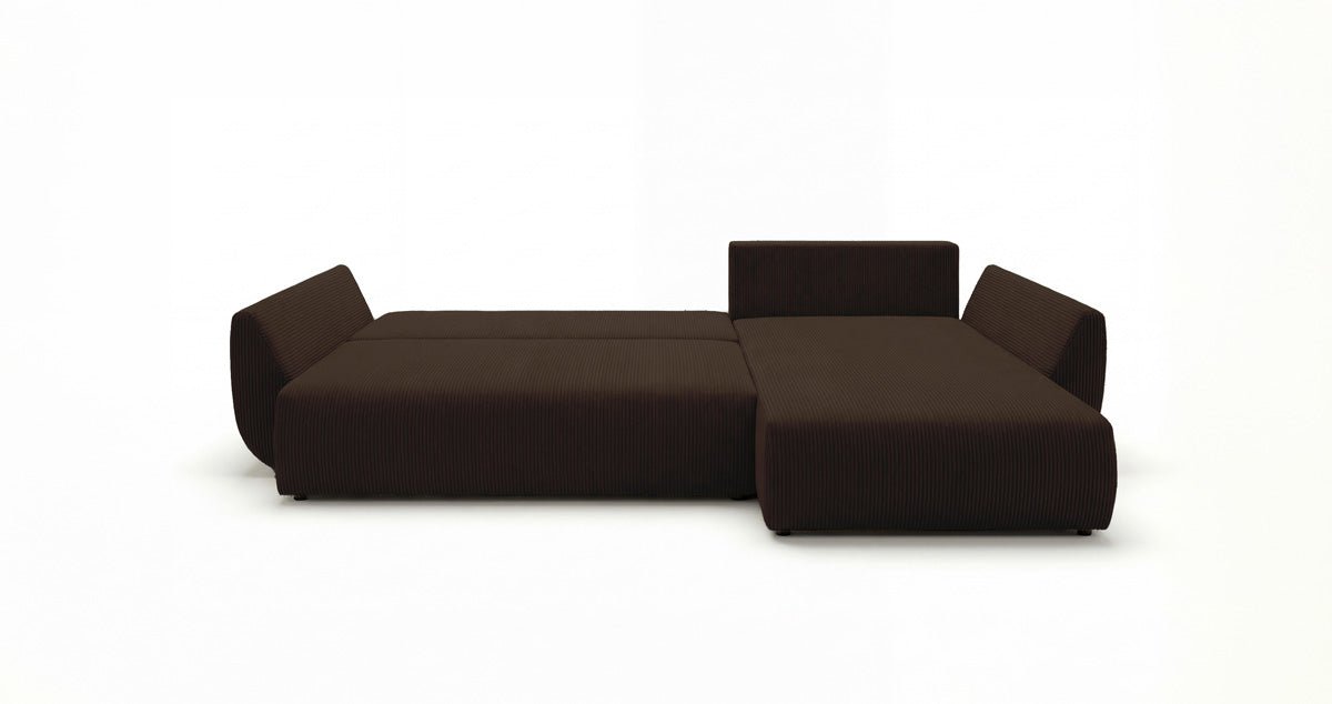 Designer Sofa Lenoa L with Sleeping and Folding Function in Corduroy