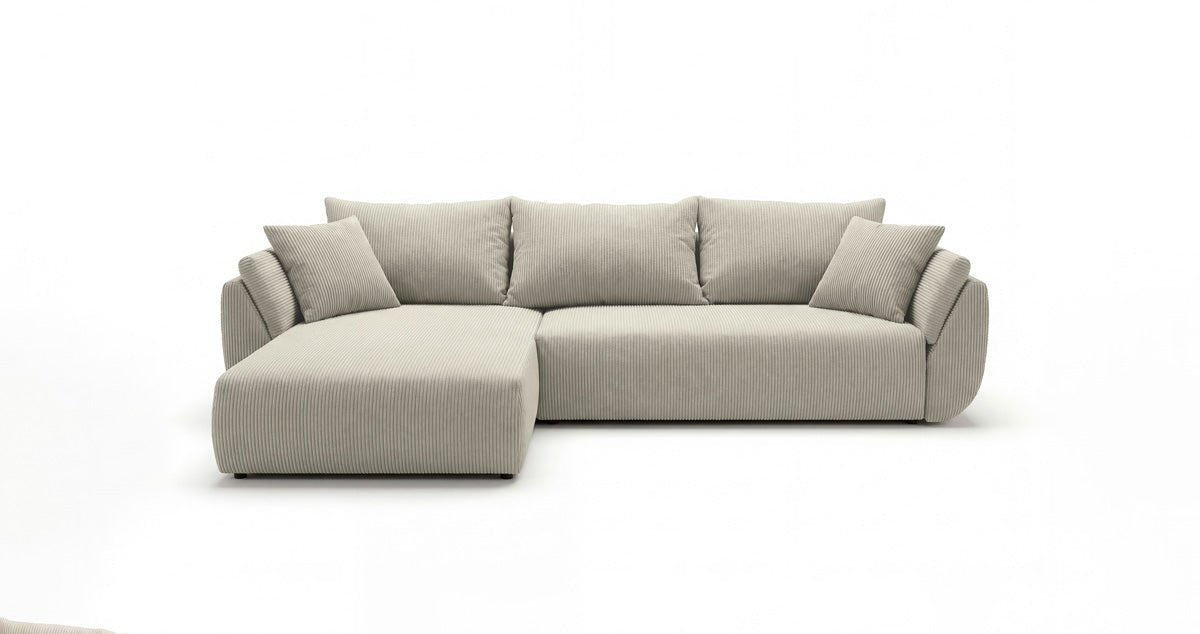Designer Sofa Lenoa L with Sleeping and Folding Function in Corduroy
