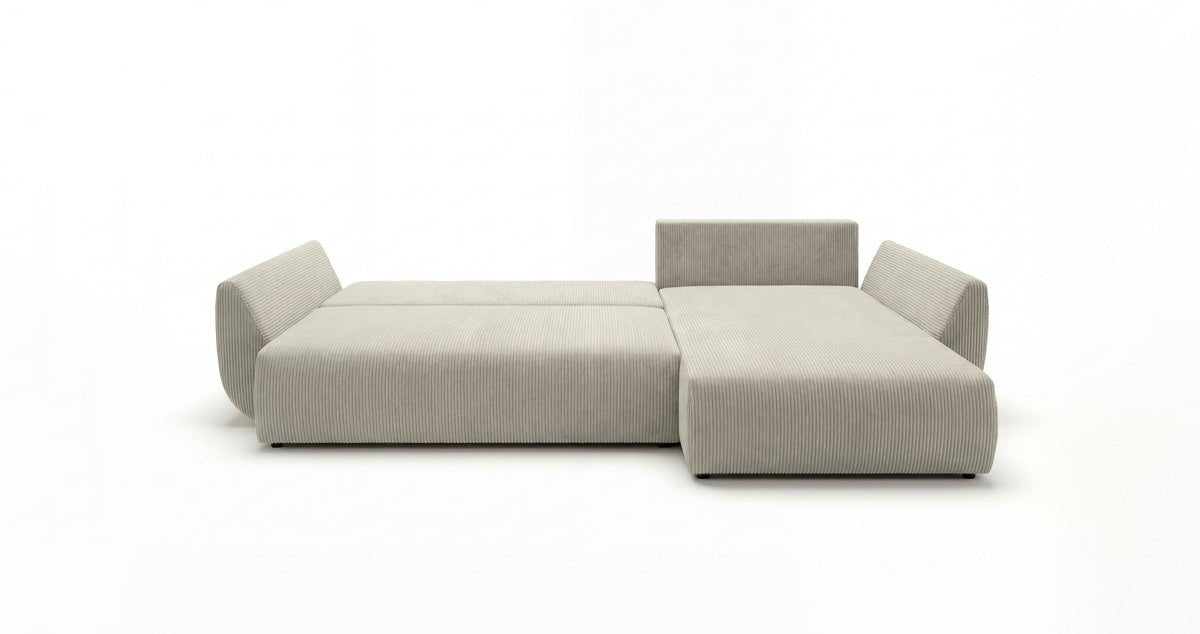 Designer Sofa Lenoa L with Sleeping and Folding Function in Corduroy