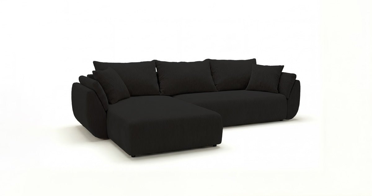 Designer Sofa Lenoa L with Sleeping and Folding Function in Corduroy