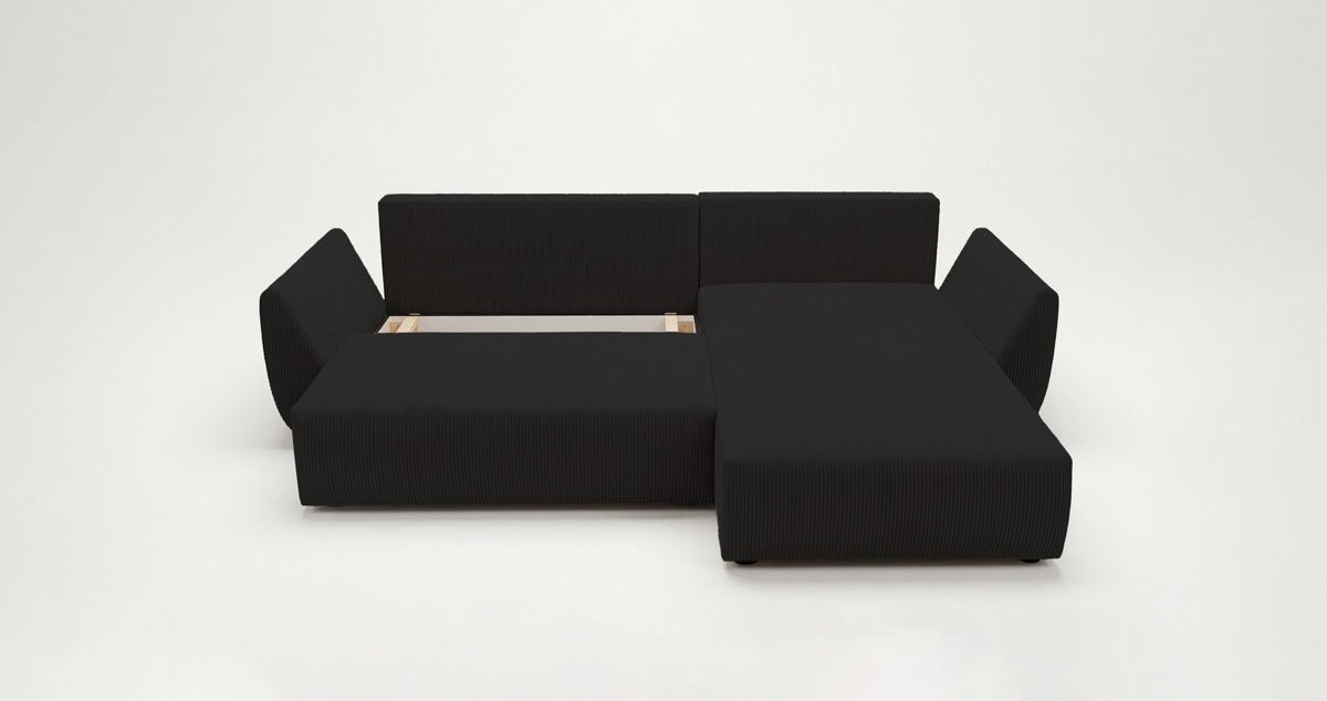 Designer Sofa Lenoa L with Sleeping and Folding Function in Corduroy
