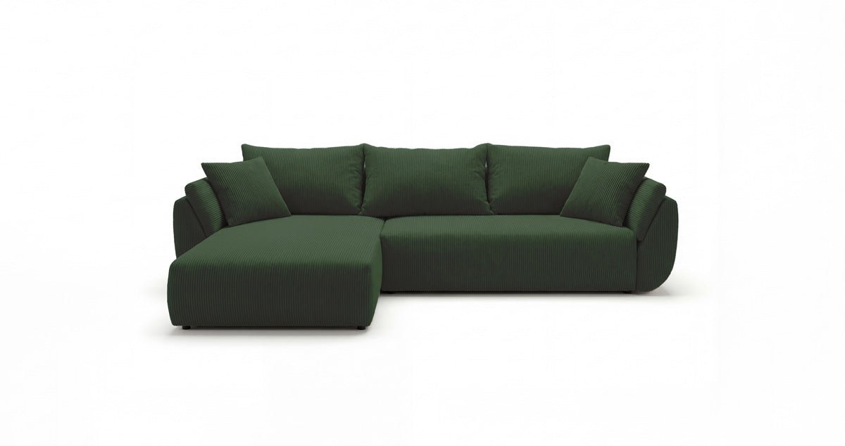 Designer Sofa Lenoa L with Sleeping and Folding Function in Corduroy