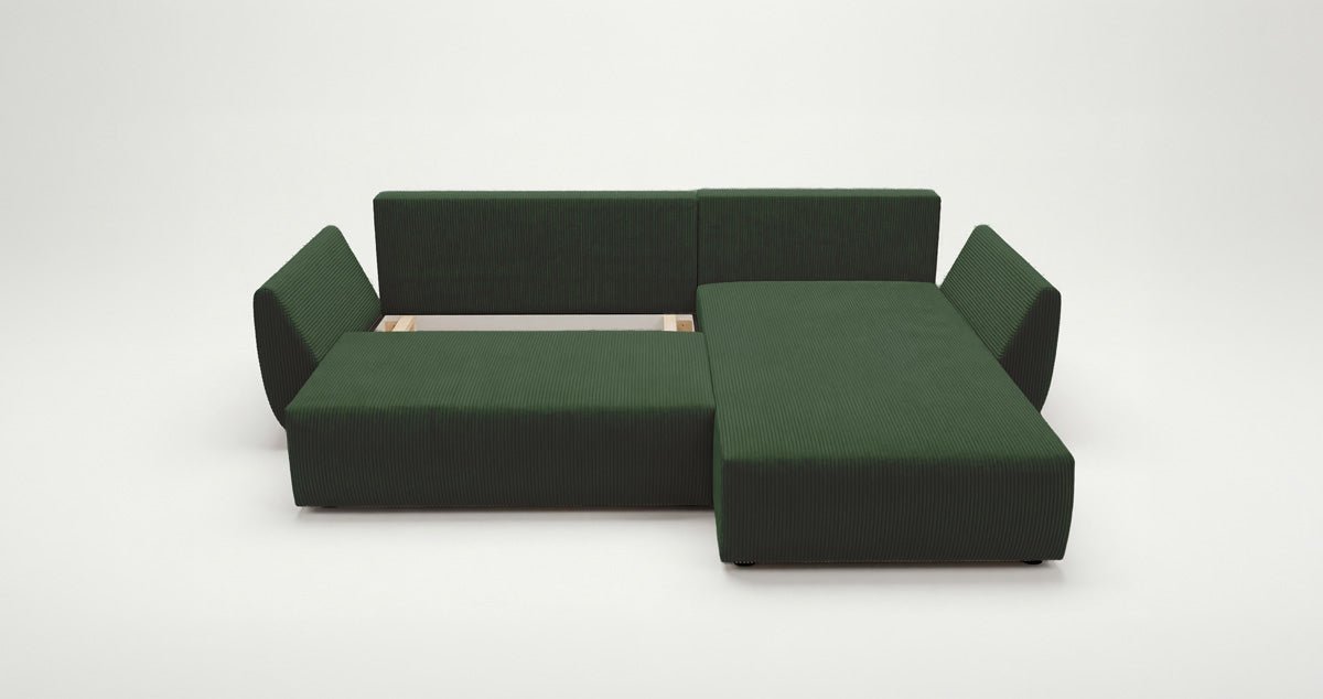 Designer Sofa Lenoa L with Sleeping and Folding Function in Corduroy