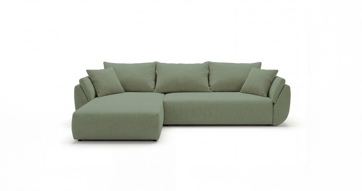 Designer Sofa Lenoa L with Sleeping and Folding Function in Corduroy
