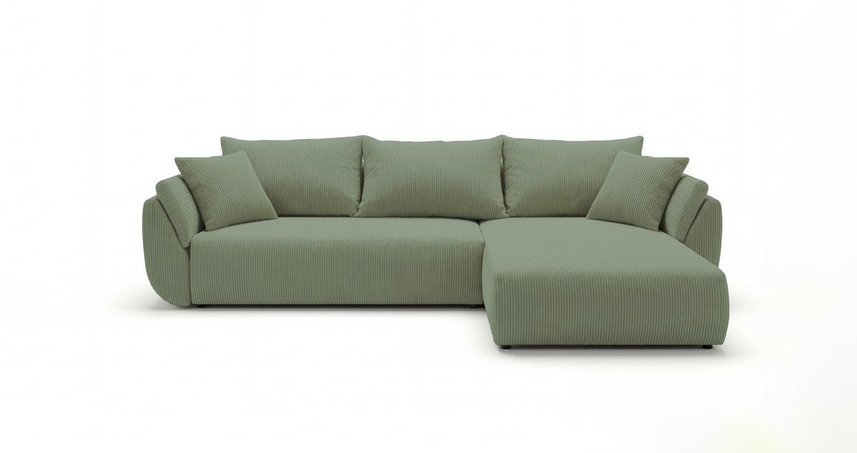 Designer Sofa Lenoa L with Sleeping and Folding Function in Corduroy