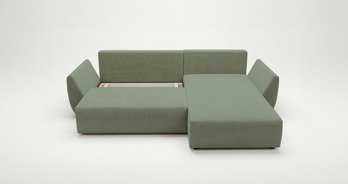 Designer Sofa Lenoa L with Sleeping and Folding Function in Corduroy