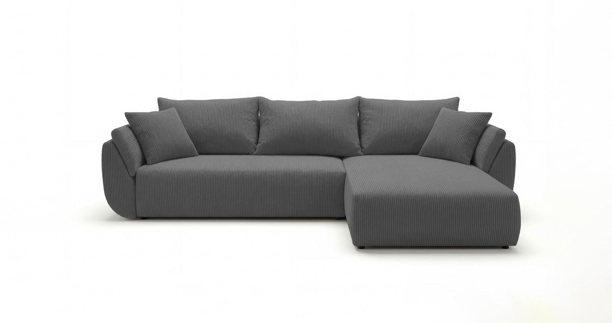 Designer Sofa Lenoa L with Sleeping and Folding Function in Corduroy