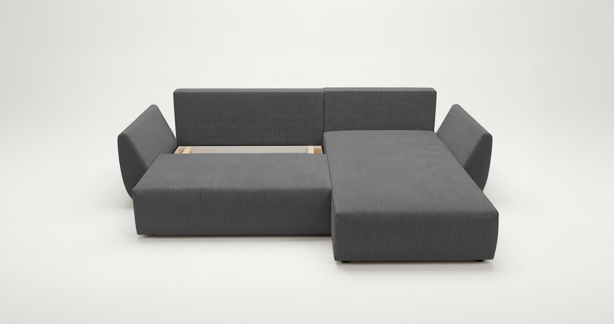 Designer Sofa Lenoa L with Sleeping and Folding Function in Corduroy