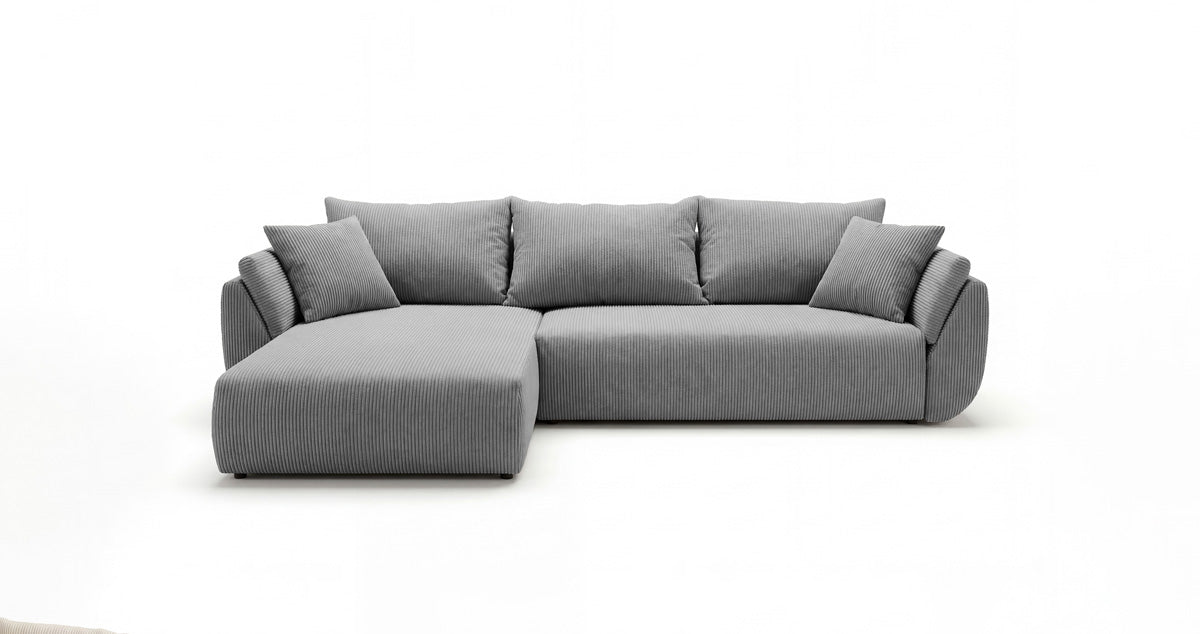 Designer Sofa Lenoa L with Sleeping and Folding Function in Corduroy