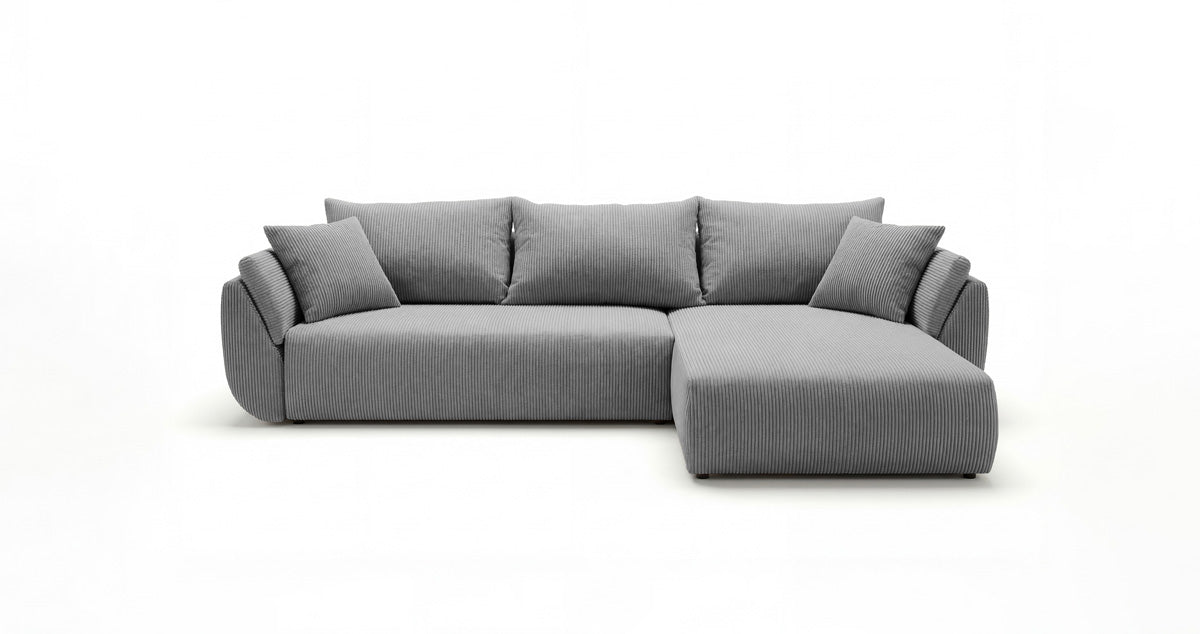 Designer Sofa Lenoa L with Sleeping and Folding Function in Corduroy