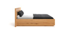 Designer Celestia wooden bed made of solid oak with storage space