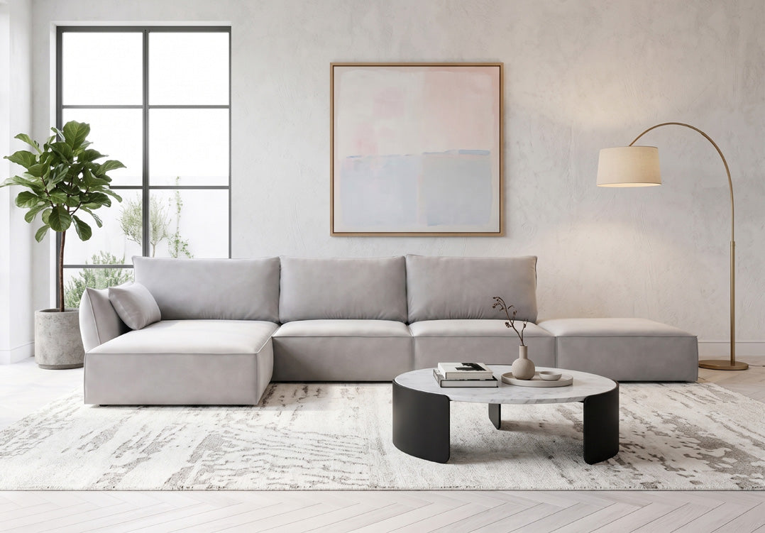 Designer Sofa Nuvola L Open in velvet