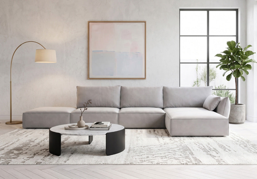 Designer Sofa Nuvola L Open in velvet