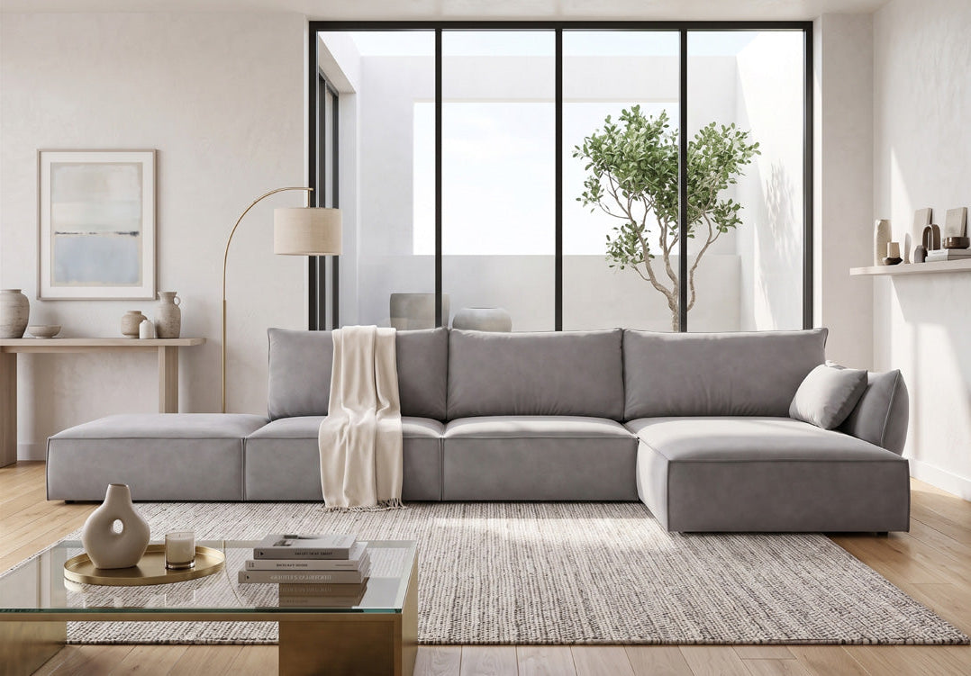 Designer Sofa Nuvola L Open in velvet