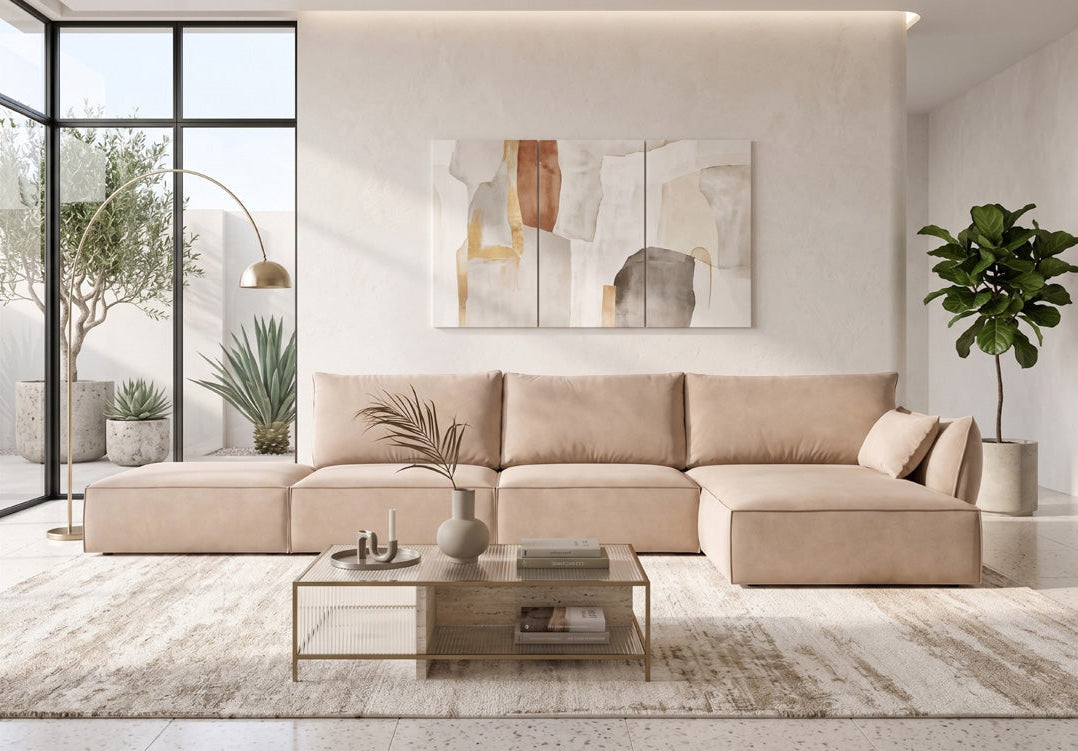 Designer Sofa Nuvola L Open in velvet