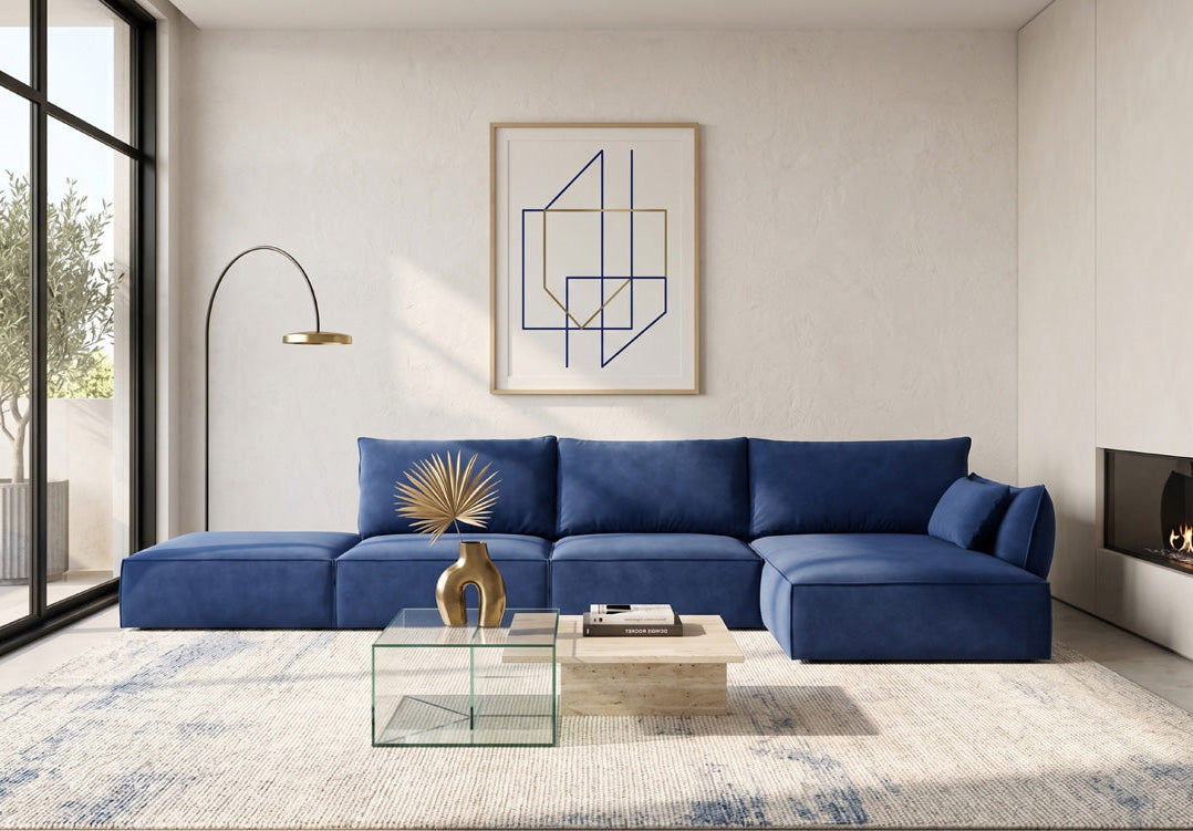 Designer Sofa Nuvola L Open in velvet