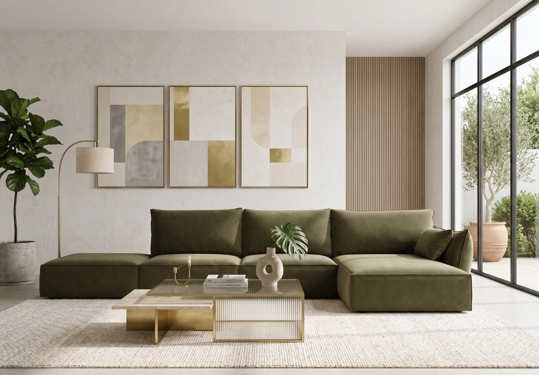 Designer Sofa Nuvola L Open in velvet