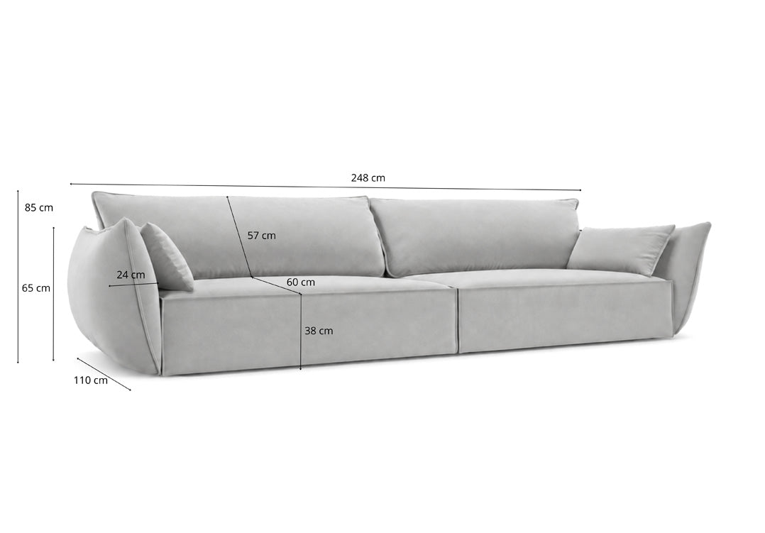 Designer Sofa 4 Sitzer Nuvola in Samt