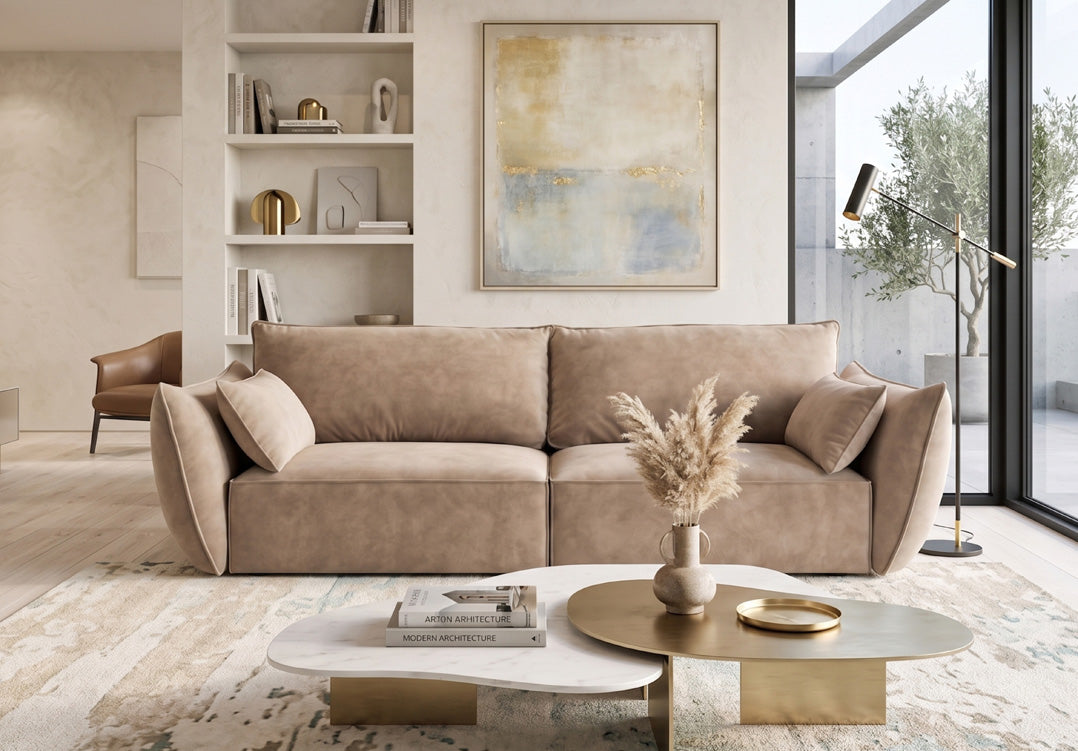 Designer 3-seater sofa Nuvola in velvet