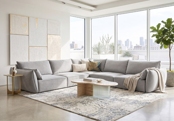Designer corner sofa Nuvola Maxi in velvet